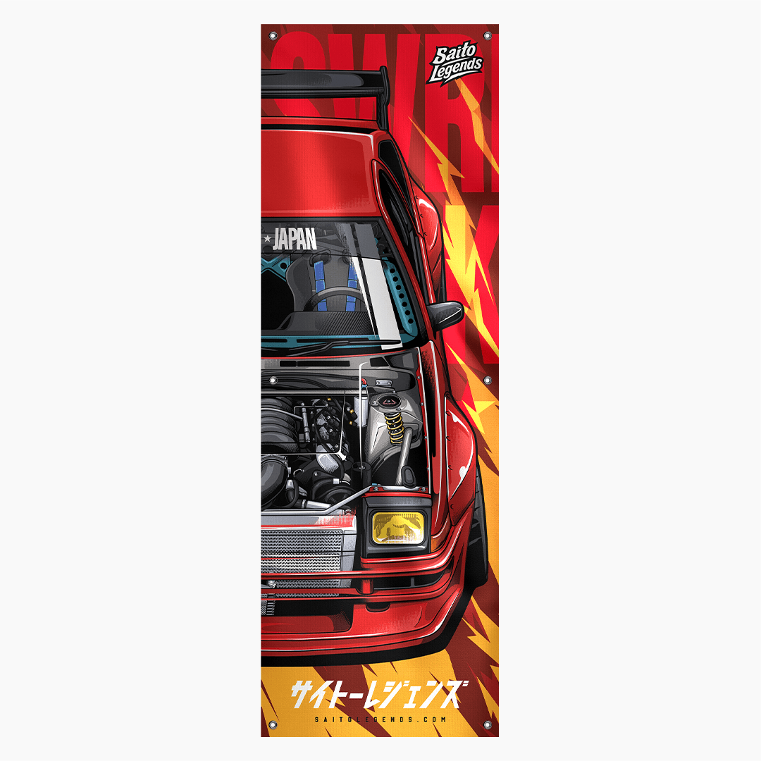 AE86 Garage Banner Flag