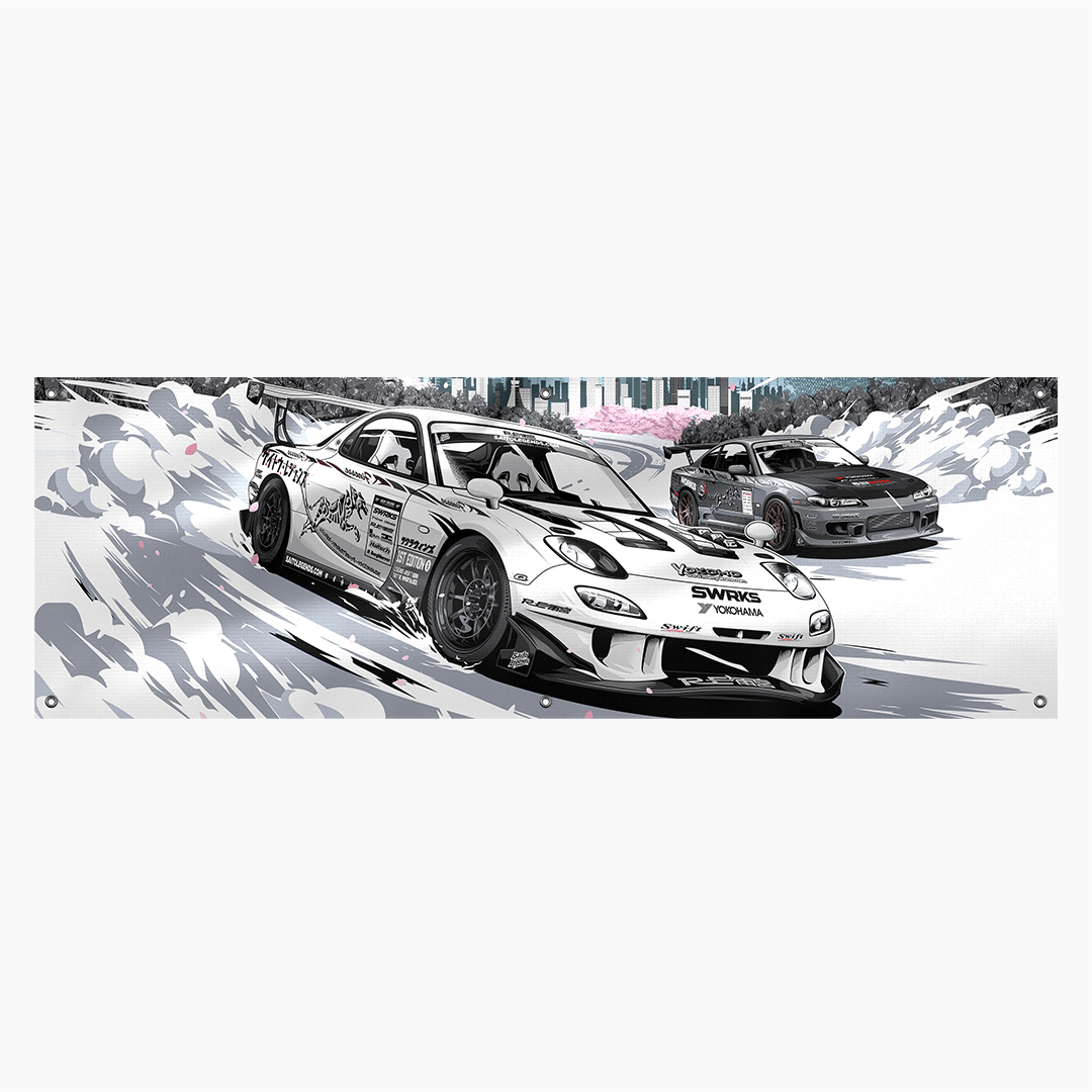 Tokyo Horizon Garage Banner Flag