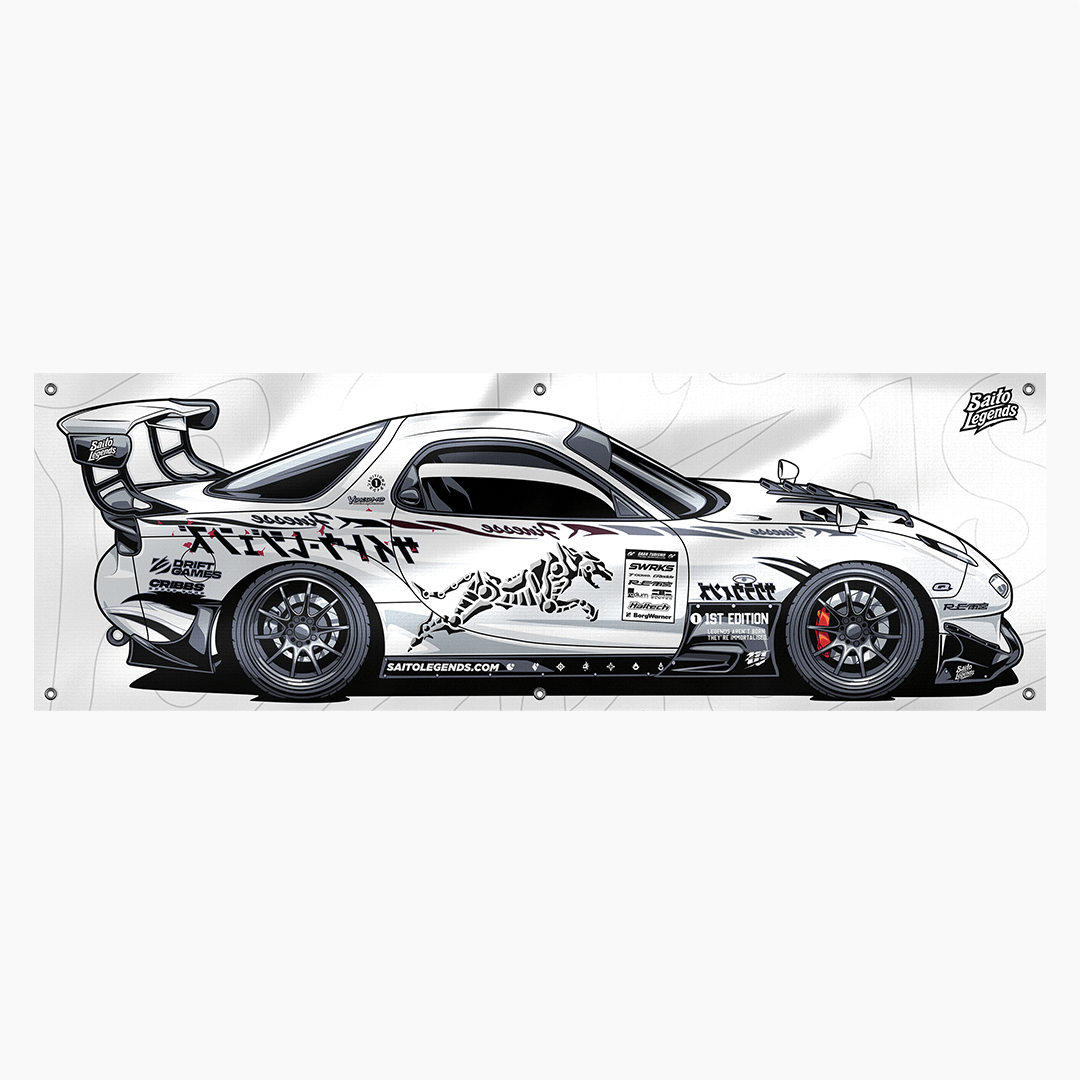 Saito Legends RX-7 Garage Banner Flag
