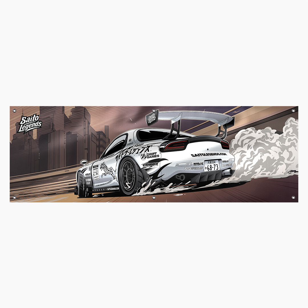 Saito Legends RX-7 Promo Garage Banner Flag